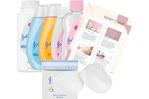INESE Baby Bath Bundle Set – Includes Bath Wash, Shampoo & Lotion (300ml Each), Oil (200ml), Powder (200g) & Cotton Buds – Complete Baby Care Kit