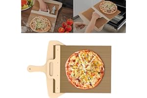 WIOONI 58x30cm Sliding Pizza Peel, Pizza Schieber, Verschiebbarer Pizzaschieber mit Antihaftbeschichtung und Griff, Das Original für perfekte Pizzaübertragung, Ideal für Pizzaliebhaber