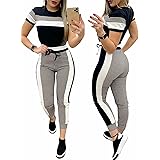 Geagodelia Tuta Elegante Donna Autunnale e Invernale, Completo Sportivo da Donna Design Unico Set di Pantaloni 2 Pezzi Pullov