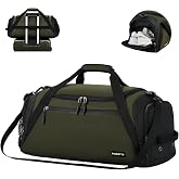 FIORETTO Mens Sports Gym Bag with Wet Pocket & Shoe Compartment,Travel Duffle Bag Overnight Bag with Padded Shoulder Strap, W