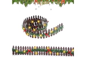 HUIKUANGEU Accessoires de Lutin de Noël Miniature,Clôture de Jardin Miniature en Bois,Clôture de Jardin Miniature,Mini Clôture de Jardin,Décoration de Jardin Mini Clôture en Bois,pour Poupée Maison Accessoires