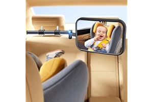 auvstar New upgrade Baby Car Mirror for Back Seat, adjustable Design Rear View Baby Seat Mirror 360° Rotatable Safest Shatterproof Back Seat Mirror For Car,Baby Rear View Mirror for Rear Seat Safety