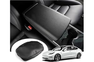 GAFAT Tesla Model Y 2021-2024 / Model 3 2017-2023 Funda para Reposabrazos Central Coche, Model Y 2024 Consola Central Protección Cubierta de Piel, Model Y Accesorios [No para Model 3 2024+](Negro1)