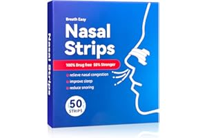 UXEN 50 Count Nose Strips to Stop Snoring and Relieve Nasal Congestion to Improve Sleeping, Anti Snore Nasal Strips, Nose Strips for Breathing, Snoring Aids for Men and Women