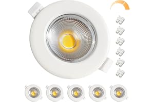 ‎WONDLUMI 6er LED Einbaustrahler Dimmbar 10W Set Flach 33mm LED Spots 230V Weiß Rund Deckenspots 5000K Kaltweiß 850LM für Küche Schlafzimmer