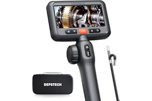 DEPSTECH 6.2mm Drehbar Endoskopkamera mit Licht, 1080P Endoskopkamera Beweglicher Kopf 210°, 4,5" IPS Bildschirm Endoskop Kamera Inspektionskamera Rohrkamera Kanalkamera-1.5m