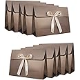 10 buste regalo grandi con nastro, sacchetti regalo per feste, sciarpa di seta, scatola di imballaggio, porta biglietti d'invito, biglietti di auguri, Ringraziamento, Natale, Capodanno, matrimonio