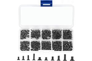 ETERSPR 300 Pièces vis M2 M2,5 M3 noir, Vis Mécaniques à tête Fraisée en Acier Inoxydable Noir, M2 M2,5 M3 Vis Cruciformes à Tête Platepour la Réparation D'ordinateurs Portables