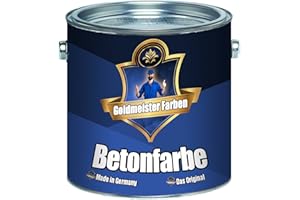 Goldmeister Farben Betonfarbe Bodenfarbe Fassadenfarbe hochelastische Kunststoffbeschichtung Abrieb-, Wetter- und Chemikalienbeständig für Stein Zement Putz Beton Mauerwerk (1 L, Schwarz (RAL 9005))