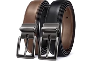 BULLIANT Cintura Uomo, Cintura Reversibile di Pelle 31mm Confezione Regalo,Dimensioni Regolabili