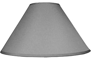 LOXTON LIGHTING Empire Cotton Coolie Lamp Shades for Table Lamps and Pendant Ceiling Lights - 30cm Dia (Grey)