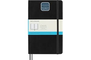 Moleskine - Classic Expanded Dotted Paper Notebook - Soft Cover and Elastic Closure Journal - Color Black - Size Large 13 x 21 A5 - 400 Pages