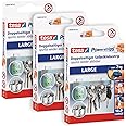 tesa UK Powerstrips Large, Self-Adhesive Strips - Double-Sided Strips Suitable for Flat and Smooth Surfaces - Holds Objects up to 2 kg - Pack of 30 Powerstrips, Clear
