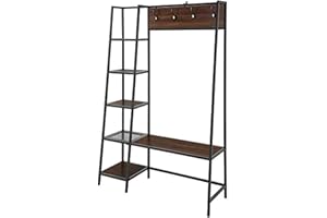 WALKER EDISON Eden Bridge Designs Entryway Angled Side Hall Tree with Storage, Wood, Dark Walnut, One Size
