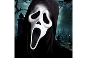 HigoYXP Halloween Scream Mask, Horror Scary Mask, Scream Face Mask, Full Head Horrible Skull Face Mask for Halloween Costume Cosplay Party