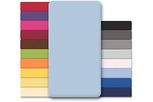 ‎CELINATEX CelinaTex Jersey Spannbettlaken Lucina Doppelpack 90x200-100x200cm Aqua blau 100% Baumwolle gekämmt bis 26cm Matratzenhöhe Oeko-TEX