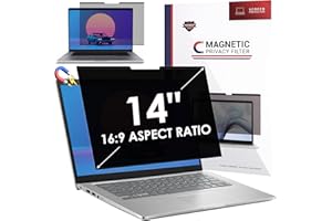 SOPPY Pantalla magnética de privacidad de 14 pulgadas 16:9 para laptop, protector extraíble antirreflejos con bloqueo de luz azul, compatible con Lenovo/HP/Envy/Dell/Acer/Asus/Thinkpad