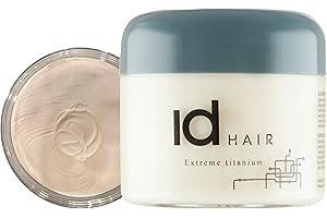 ‎ID HAIR IdHAIR Extreme Titanium: Professionelles Mudwachs für stylisches Kurzhaar - Starker Halt, Glanz und Textur - Einfach auszuspülen - Parabenfrei - 100 ml