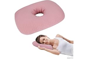 RoamReady Piercing Pillow, Perforated Ear Pillows with Hole,Ear Piercing Pillow Earring Guard Inflammation Pressure Sores Pain Relief Sleeping Pillows for CNH Side Sleepers (Pink)
