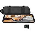 BOSCAM R2 Night Vision Mirror Dash Cam with Sony IMX Sensor, Backup Camera, 9.35 Inch Laminated Anti-Glare Display, Dual Dash Cam 1080p with Streaming Media