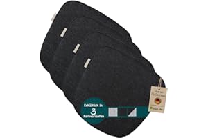 ‎SILUK SILUK gemütliches Sitzkissen aus Filz 40cm x 40 cm - Komfortable Waschbare - 4er Set Grau I Schwarz für Bank Stuhl Stuhlkissen (Quadrat - Anthrazit)