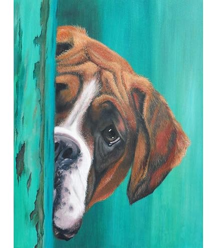 YSCOLOR Diamond Painting 5D - Boxer Cane Con Palla, Kit Fai Da Te Con Tela E Diamanti Rotondi, 30x40cm, Regalo Creativo - 4