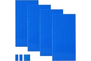 shineFinder Set di 4 Pannelli compatibili con la Maggior Parte delle Marche, piastre di Base rettangolari 25,6 x 12,8 cm, con 16 x 32 Gommini (25.6 * 12.8cm, Blu)