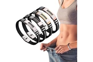 SJH 4pcs Oveallgo Iontitan VitalityBoost Wristband, Oveallgo Apus Ion Therapeutic Lympunclog Titanium Wristband, Titanium Lympunclog Wristband, Adjustable Men's Magnetic Titanium Steel Bracelet