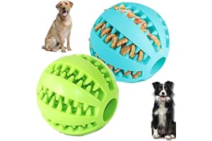 Astur Group Pelotas para Perros Interactiva Limpia Dientes Antivoracidad Inteligente Dura Comida Juguete adiestramiento Cachorro Adulto antiestrés 2 Colores Azul Verde 2 Unidades(7, Azul/Verde)