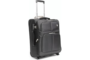 Aerolite Extensible 55x40x20 à 55x40x23 Ryanair Priorité Lufthansa et plus Taille maximale Bagage à Main Valise Bagage Cabine 55x40x20 55x40x23 2 Roues avec Serrure TSA (Noir)