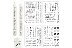 Yezirzax Pack of 12 Candle Tattoos (400+ Patterns) Water Transfer Printing Stickers, Water Slide Film, Candle Film, Candle Stickers, Decorating, DIY Gift Candle Decoration, Candle Tattoos Decorating