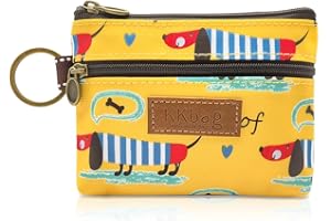 WisePoint Porte Monnaie, Petit Porte Monnaie à l'eau avec Fermeture à Glissière et Porte - Clés, Mignon Mini Portemonnaie de Pièces de Monnaie, Cartes, Clés, Rouge à Lèvres (Jaune)