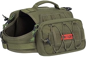 OneTigris Mammoth Dog Backpack 2.0 Version Tear Camping Hiking Dog Backpack for M/L Size Dogs (M, Oliver)