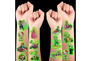 ‎DROOKAEN Drookaen 100 Hautfreundliche Kindertattoos Leuchttattoos, Kinder Tattoos zum Aufkleben, Wasserdichte Kindertattoos