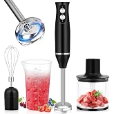 Lustlocke Batidora Mano Multifunci&oacute;N 4 en 1, Trituradora de Alimentos 500 W, 2 Velocidades Ajustables, con Batidor, Picadora