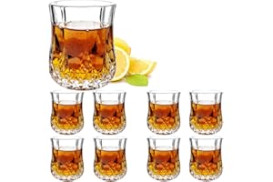 JAIEF Bicchieri Amaro | Bicchierini Liquore 5cl, in vetro senza piombo, trasparente con base solida (Set da 8)