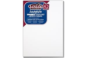 Loxley A2 size Deep 36 mm Edge Ashgate Chunky Stretched Artists Canvas, White
