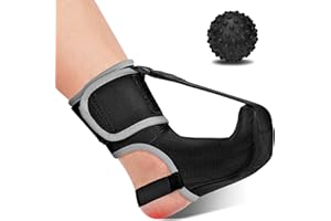 ECHOBUY Plantarfasziitis Nachtschiene mit Massageball Fersensporn Bandage Plantarfasziitis Socke Verstellbare Fußbandage zur Linderung von Fußschmerzen (Schwarz-M)