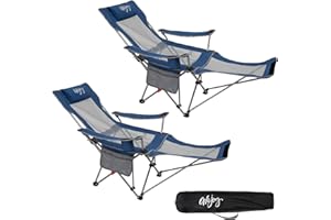#WEJOY Sedia da Campeggio Pieghevole Reclinabile, Sedia Sdraio da Spiaggia Portatile, Schienale Regolabile a 3 Livelli, Poggiapiedi Staccabile, Sedia Pieghevole per Esterno Giardino Pesca, 1/2 Pezzi