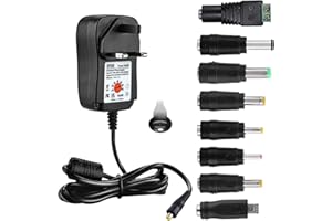 EFISH International Power Adapters Multifunctional Portable Power Transformers (Included USB),AC Supply Adapter 100-240V to DC 3V/4.5V/5V/6V/7.5V/9V/12V-MAX 2A (2000mA)+8 Different Plugs