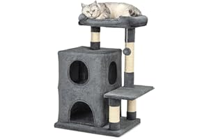 lionto Tiragraffi per Gatto Albero Tiragraffi Gatto Gioco Giocattolo Gatti Altezza 80 cm, Grigio Scuro