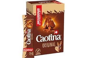 ‎CAOTINA Caotina Original Trinkschokolade Sticks Tassenportion - Kakao-Pulver für heiße Schokolade mit echter Schweizer Schokolade - Cacao nachhaltig und zertifiziert - einzeln verpackt (10 x 15g)