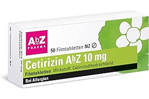‎ABZ PHARMA Cetirizin AbZ 10 mg Filmtabletten: Zur Behandlung von Heuschnupfen und chronischer Nesselsucht, 50 Filmtabletten