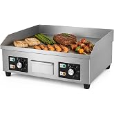 MAGIC SELECT Professional Electric Kitchen Griddle 26 x 44 cm | Stainless Steel, Commercial, Industrial Plate with Grease Col