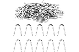 Foydream 150 Pièces Ongle Zinqué - Double Pointe Et En Forme De U - Ongle Universel En Acier Zinqué - Pas Facilement Rouillé (Convient Pour Serres, Maisons, Jardins, Clôtures, Etc.) ﻿