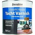 Barrettine Yacht Varnish (Clear Gloss, 2.5L) - High Gloss Finish Interior & Exterior Wood Varnish with Long-Lasting Protection Against Cracking, Flaking & UV Damage