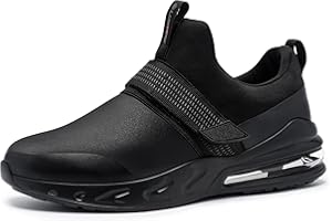 LARNMERN Zapatos de Trabajo para sanidad y hostalería certificadas Zapatillas Cocina Calzado Antideslizante SRC Zapatos Impermeable Chef sin Puntera