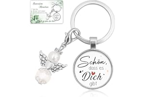 HAPPIRRA Geschenke für Frauen Freundin, Geburtstagsgeschenk für Frauen, Schutzengel Schlüsselanhänger Beste Freundin Geschenke, Kleinigkeiten für Adventskalender Frauen Freundin- Schön dass es Dich gibt