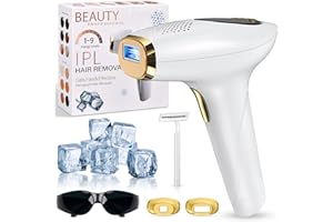 NIKYJM IPL Geräte Haarentfernung Laser mit Kühlfunktion, 3 Erweiterte Funktionen HR/SC/RA, 9 Energiestufen, 999,999 Lichtimpulse Laser Haarentfernun für Frauen, Männlich, Gesicht, Ganzkörper