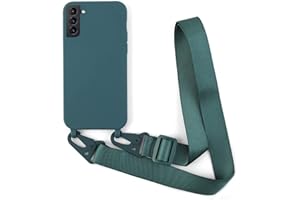2NDSPRlNG Coque avec Collier Compatible avec Samsung Galaxy S22,Tour de Cou Lanière en Corde Pendentif Housse Silicone Souple Case,Vert foncé